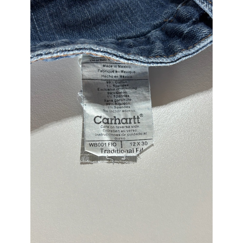 Carhartt Womens Traditional Fit Blue Denim Jeans WB001 FIO Size 12 x 30 - Picture 4 of 6